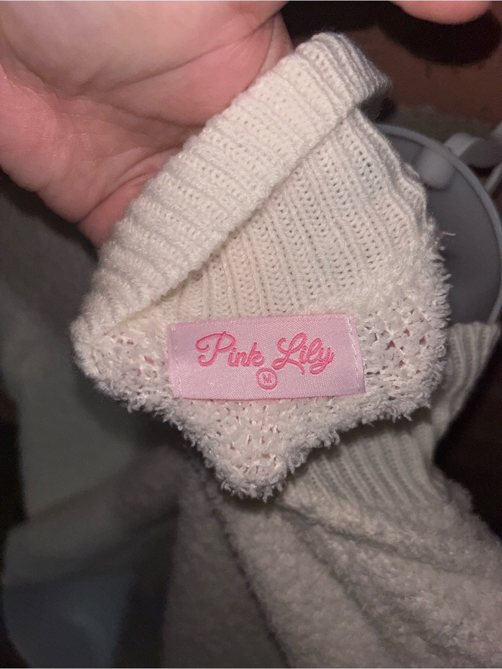Pink Lily Cozy Cream TurtleNeck Button Women's Sweater - Picture 4 of 4